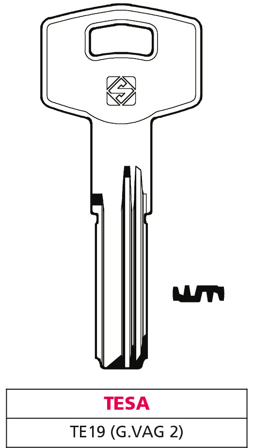Silca CHIAVE PUNZONATA OTTONE TE19 (G. VAG 2) TESA 5.00 pz