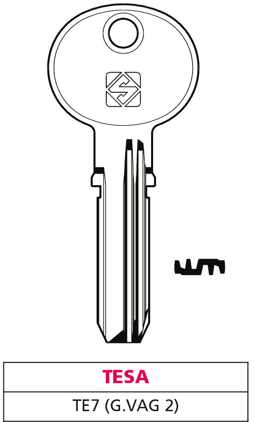 Silca CHIAVE PUNZONATA OTTONE TE7 (G. VAG 2) TESA 5.00 pz