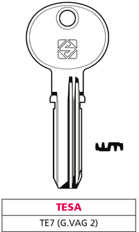 Silca CHIAVE PUNZONATA OTTONE TE7 (G. VAG 2) TESA 5.00 pz