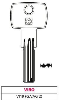 Silca CHIAVE PUNZONATA OTTONE VI19 (G. VAG 2) VIRO 5.00 pz