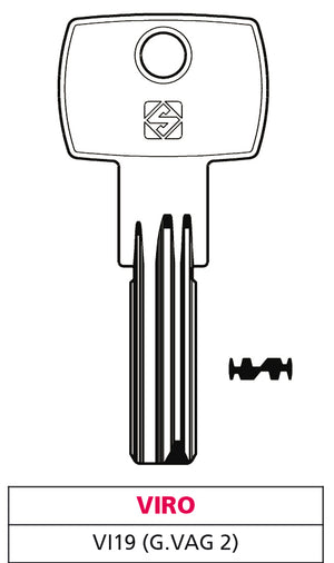 Silca CHIAVE PUNZONATA OTTONE VI19 (G. VAG 2) VIRO 5.00 pz