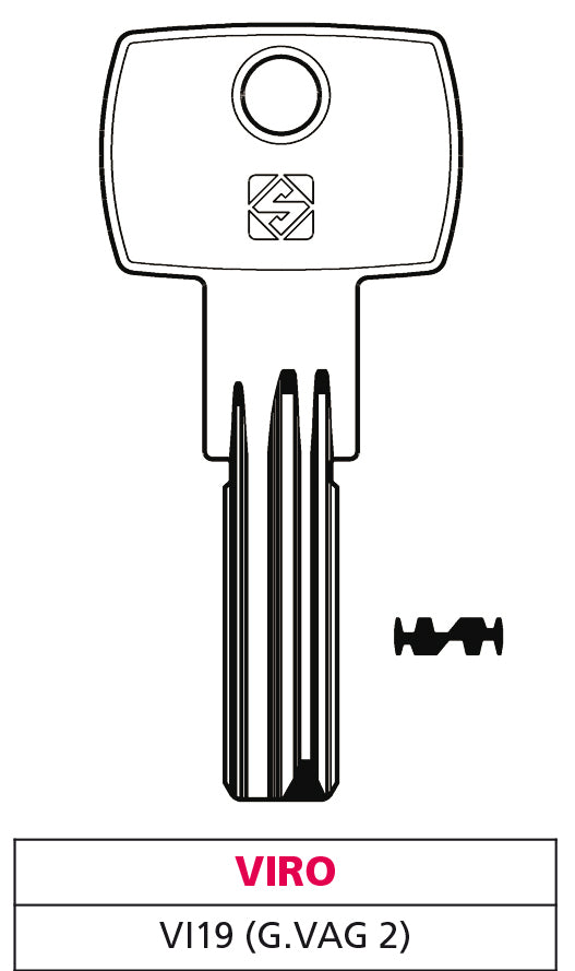 Silca CHIAVE PUNZONATA OTTONE VI19 (G. VAG 2) VIRO 5.00 pz