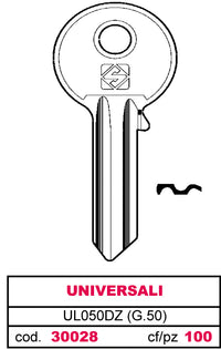 Silca CHIAVE SILKY OTTONE UL050DZ (G.VGB 0) UNIVERSALE 100.00 pz
