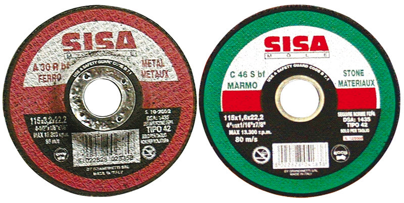 Sisa Mole DISCO ABRASIVO PIANO  per ferro Ø mm. 115x1,6x22,2 100.00 pz