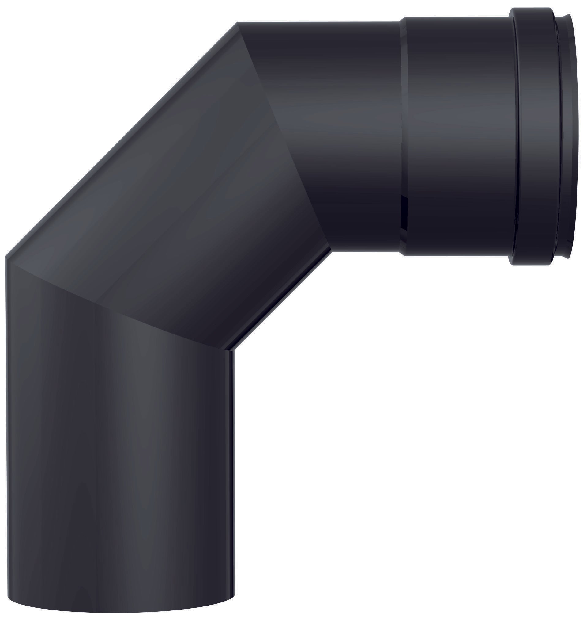 Smalbo GOMITO A 90  ° PER STUFE A PELLET Col. Nero opaco  EE ? cm.10 2.00 pz