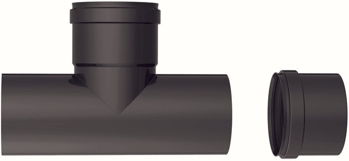 Smalbo RACCORDO A T PER STUFE A PELLET Col. Nero opaco  (M/F) Ø cm.10 2.00 pz