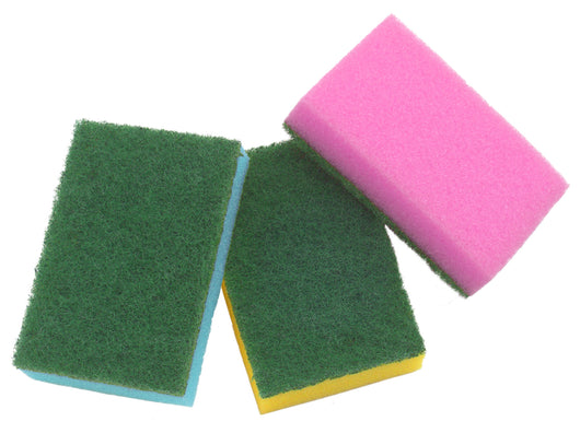 SPUGNA ABRASIVA COLORATA 10 PZ. col. Assortiti cm. 9x6x3 h 24.00 confezioni