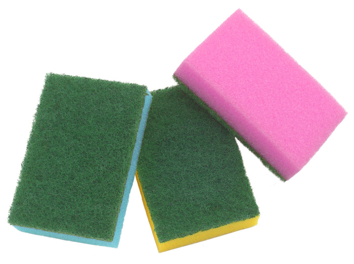 SPUGNA ABRASIVA COLORATA 10 PZ. col. Assortiti cm. 9x6x3 h 24.00 confezioni