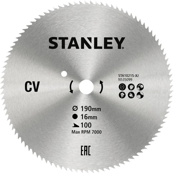 Stanley LAMA CROMATA X10215-XJ PER SEGA CIRCOLARE Ø mm. 190 - 100 denti