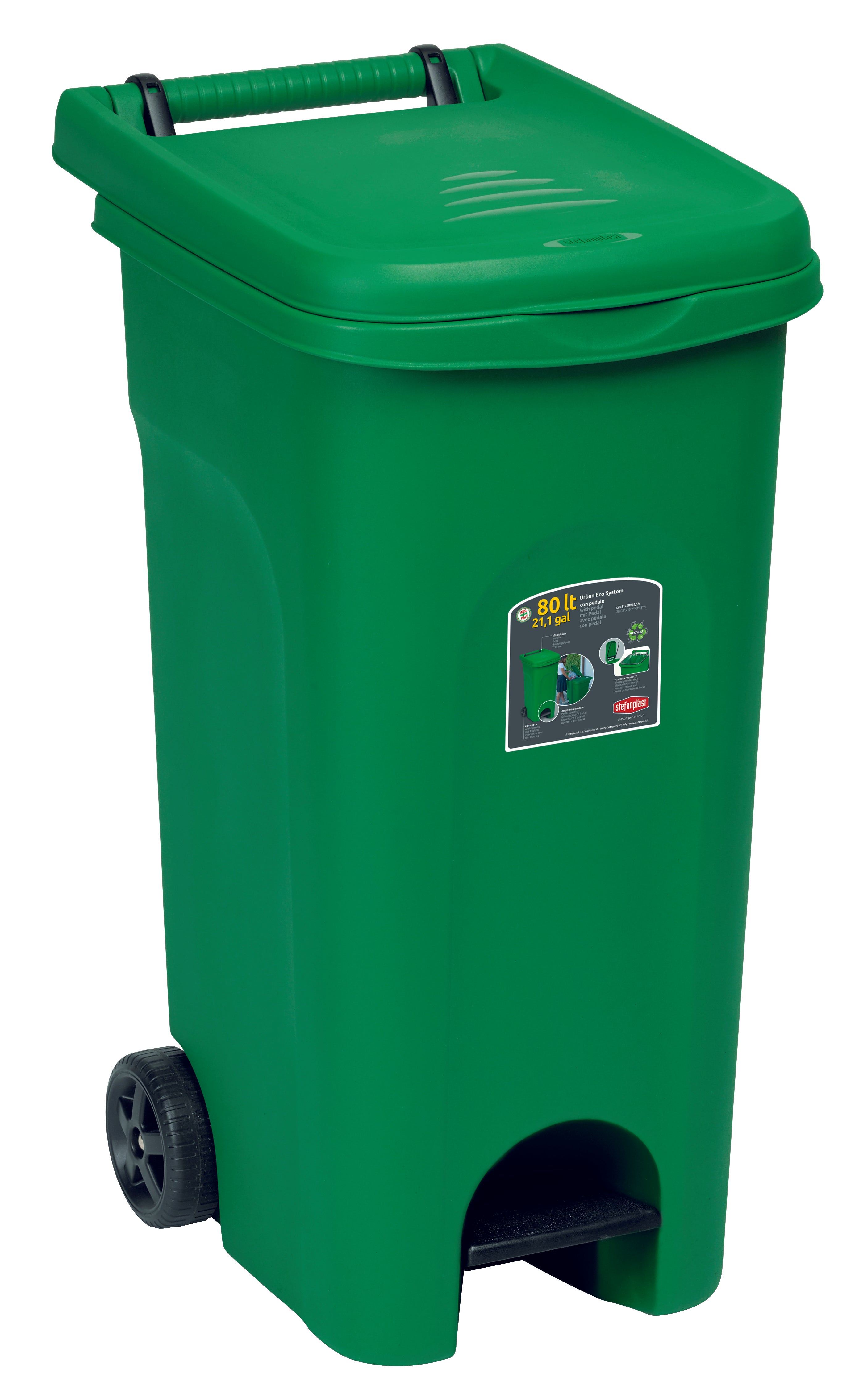 Stefanplast BIDONE URBAN ECO SYSTEM Lt. 80 col. Verde