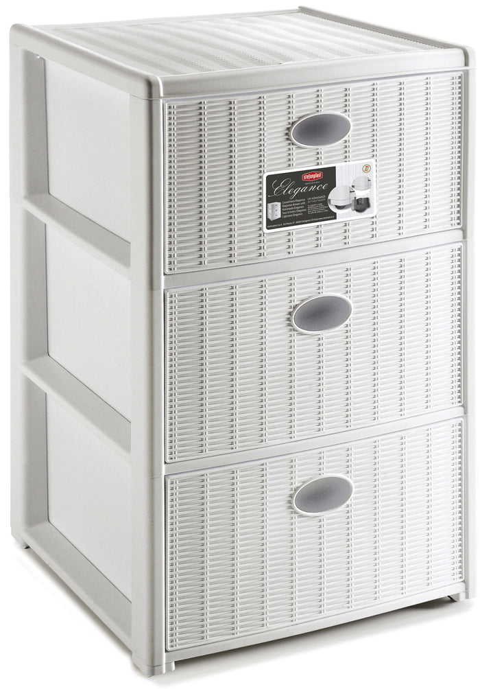 Stefanplast CASSETTIERA ELEGANCE 3 cassetti - cm. 40x40x60 h col. Bianco