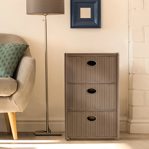 Stefanplast CASSETTIERA ELEGANCE 3 cassetti - cm. 40x40x60 h col. Tortora