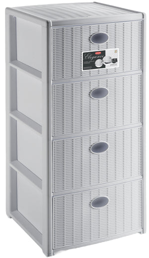 Stefanplast CASSETTIERA ELEGANCE 4 cassetti - cm. 40x40x80 h col. Bianco