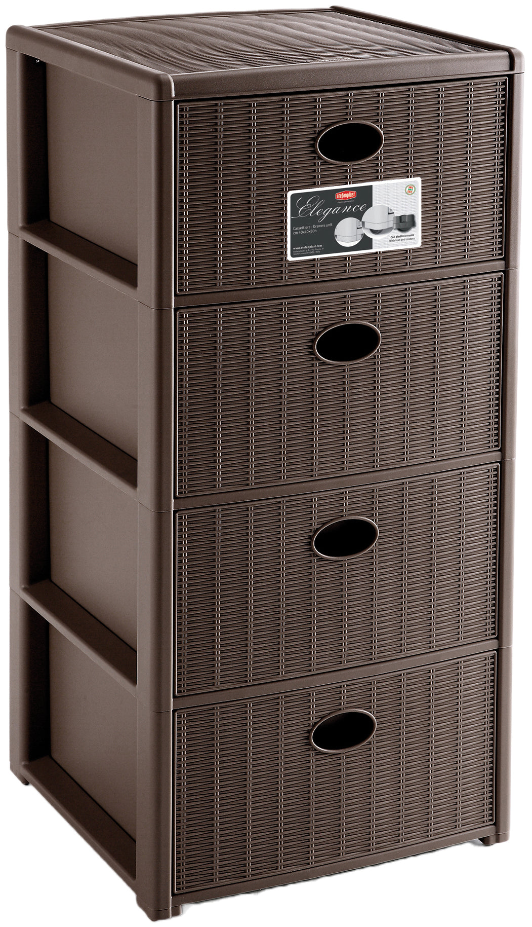 Stefanplast CASSETTIERA ELEGANCE 4 cassetti - cm. 40x40x80 h col. Tortora