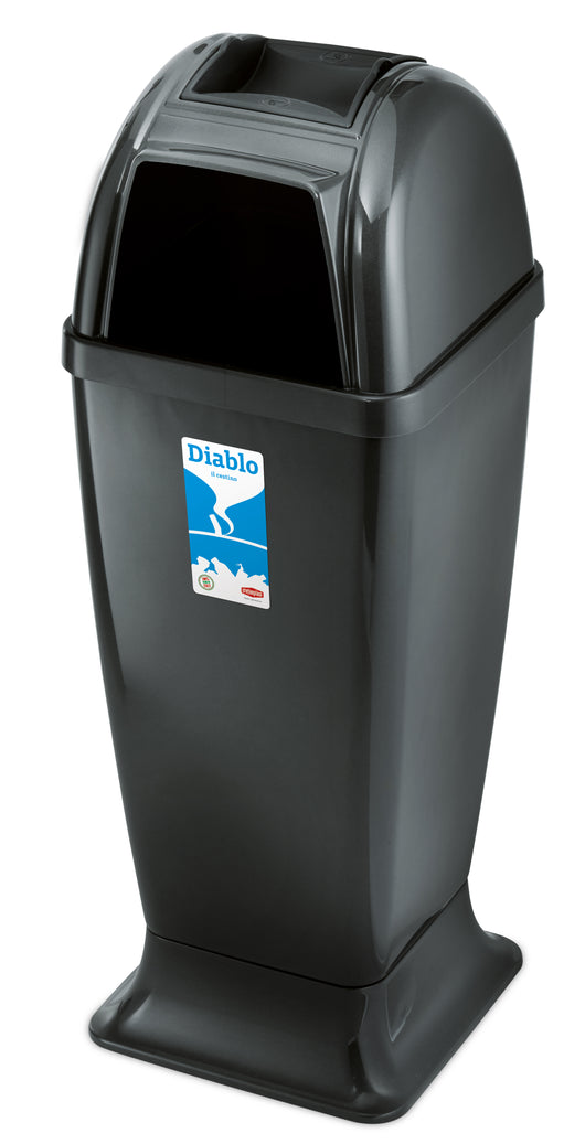 Stefanplast CESTINO DIABLO Lt. 50 - cm. 30,7x30,7x85 h col. Antracite 4.00 pz