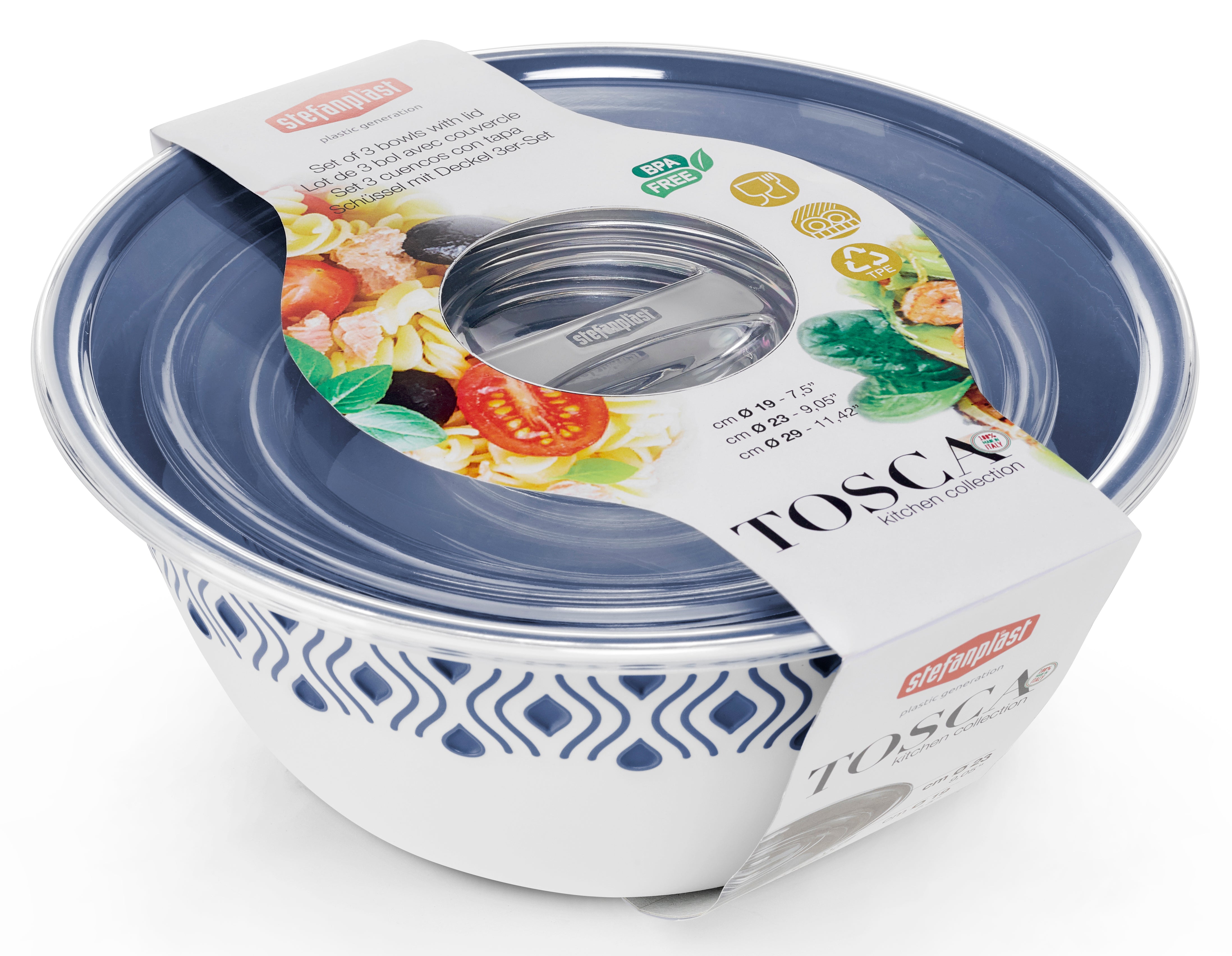 Stefanplast CIOTOLA TOSCA  SET 3 PEZZI  bianco/blu palace