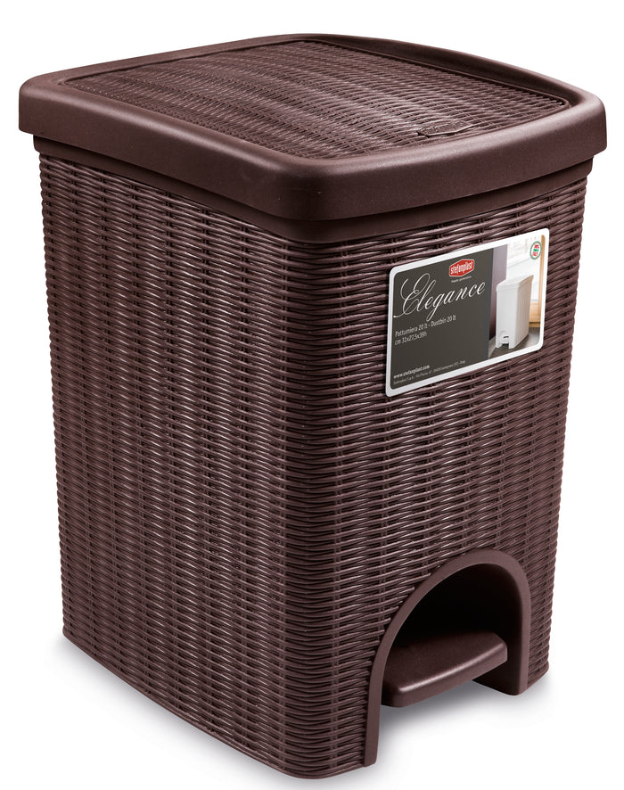 Stefanplast PATTUMIERA BAGNO ELEGANCE Lt.20 - cm. 31x27,5x39 h col. Moka