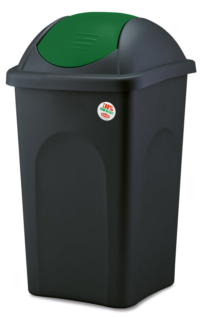 Stefanplast PATTUMIERA BASCULANTE MULTIPAT Lt. 60 - cm. 39x39x68 h col. Nero/Verde
