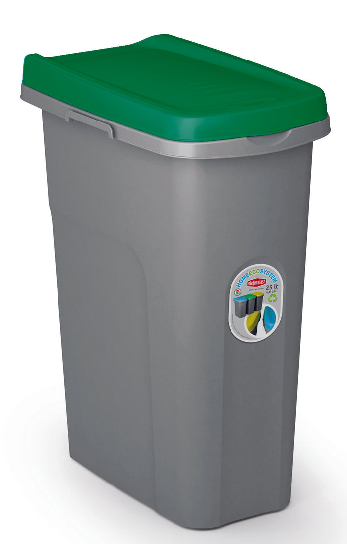 Stefanplast PATTUMIERA ECO SYSTEM LT.25 cm. 39x24x51 h Grigio/Verde