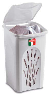 Stefanplast PORTABIANCHERIA PRIMAVERA TRAFORATO BIANCO Lt. 50 - cm. 37x37x56 h
