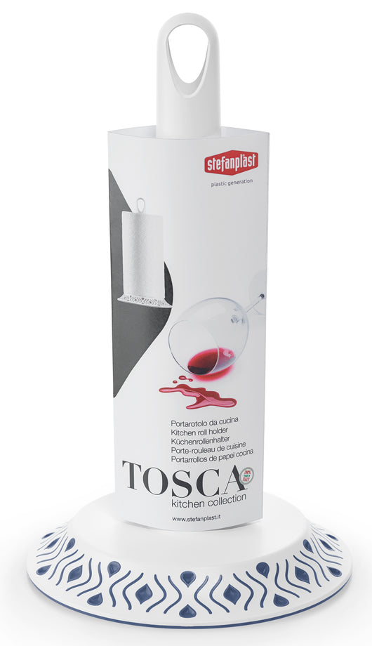 Stefanplast PORTAROTOLO DA CUCINA TOSCA bianco/blu palace