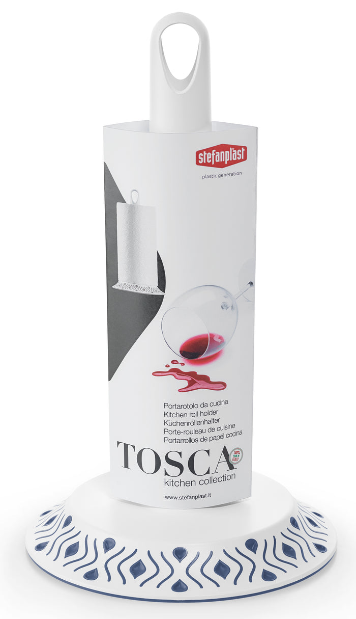 Stefanplast PORTAROTOLO DA CUCINA TOSCA bianco/blu palace