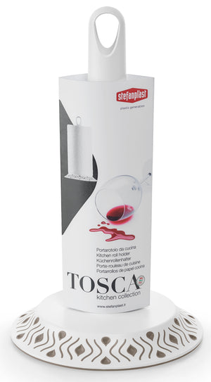 Stefanplast PORTAROTOLO DA CUCINA TOSCA bianco/tortora chiaro
