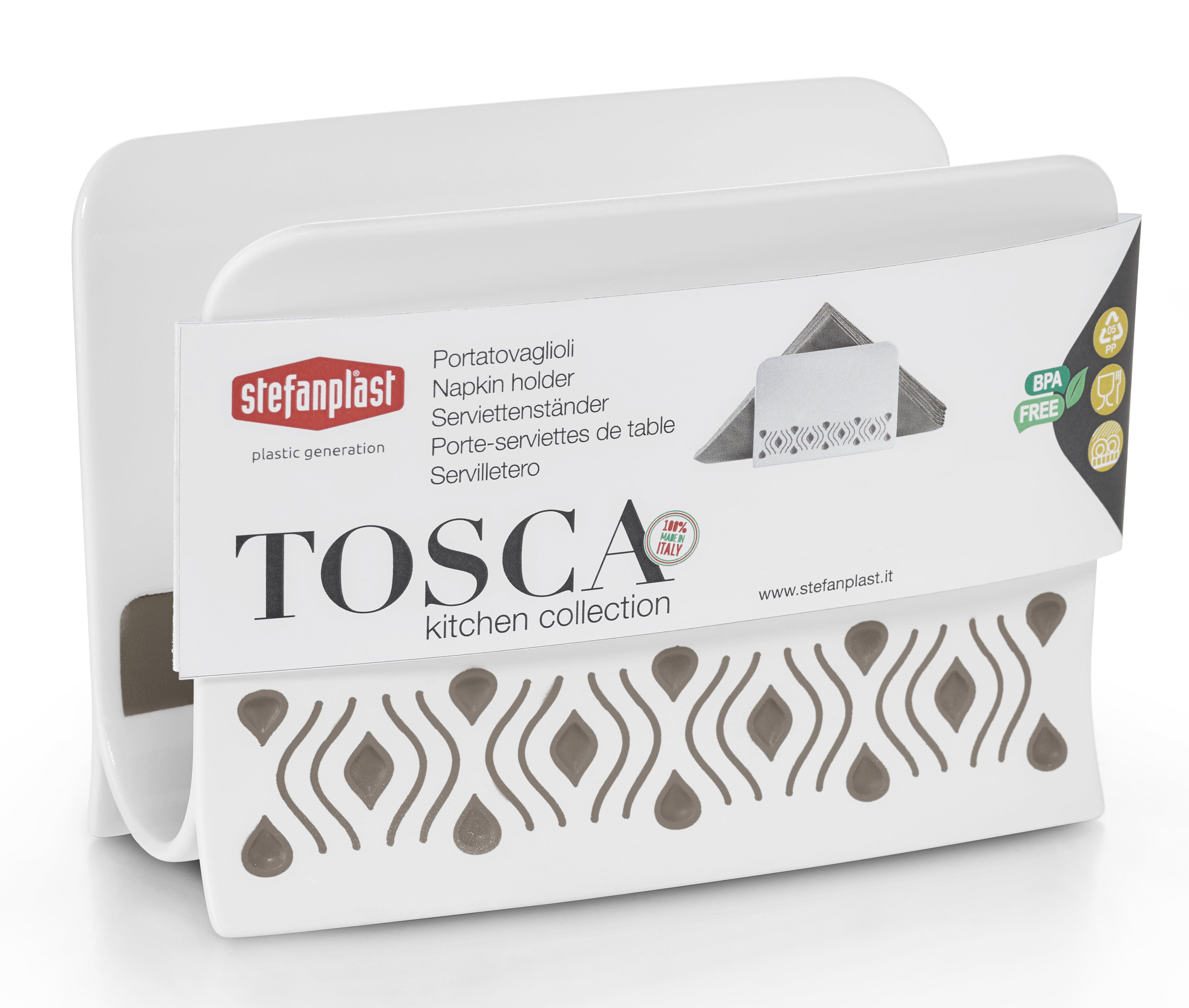 Stefanplast PORTATOVAGLIOLI TOSCA bianco/tortora chiaro