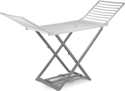 STENDIBIANCHERIA A CAVALLETTO ALICANTE bianco/grigio cm. 194x58x108 h stenditura mt. 20