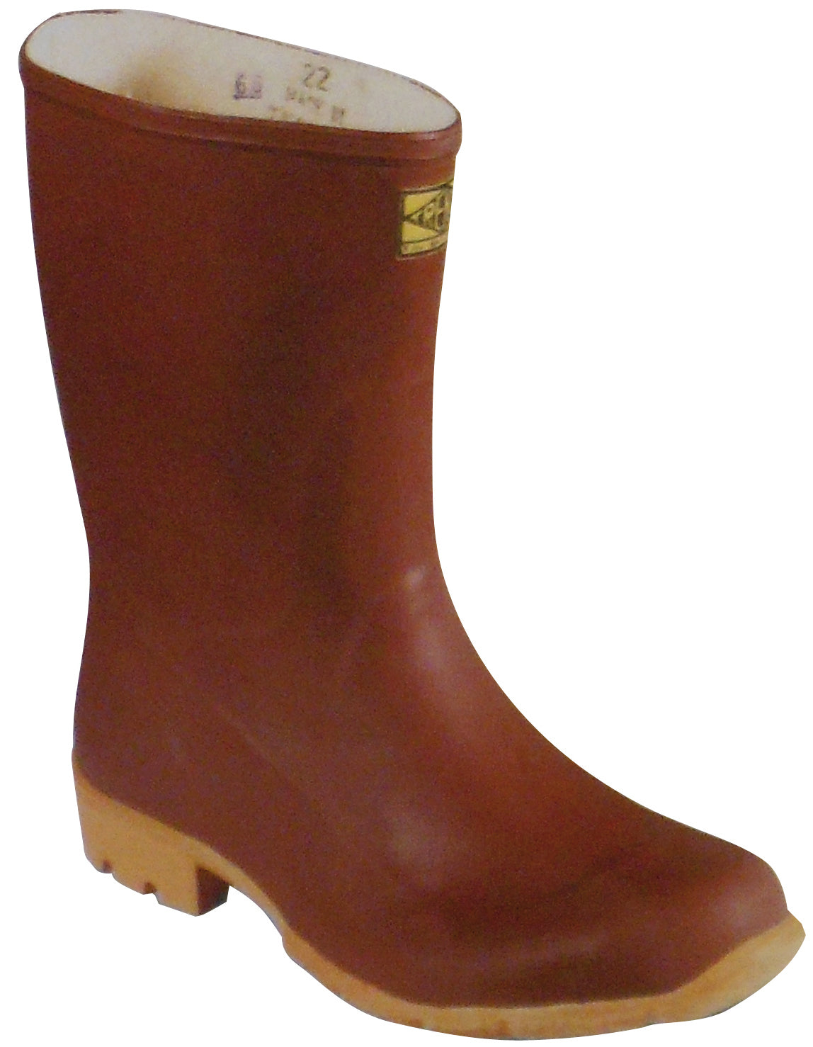 STIVALI IN GOMMA NATURALE CALANDRATA TRONCHETTO Col. Marrone Mis. 40