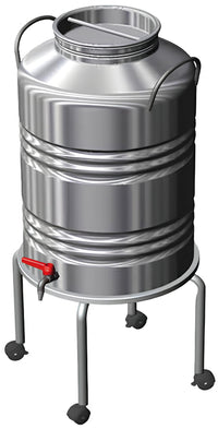 SUPPORTO PER BIDONE OLIO LT. 50 Alto con ruote Ø cm. 38