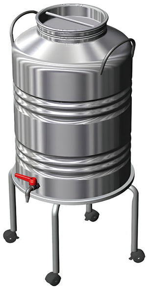 SUPPORTO PER BIDONE OLIO LT. 50 Alto con ruote Ø cm. 38