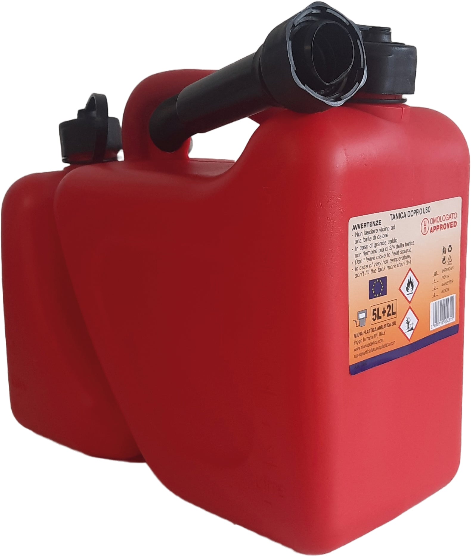 TANICA IN PLASTICA OMOLOGATA PER CARBURANTE DOPPIO USO lt. 2+5 5.00 pz