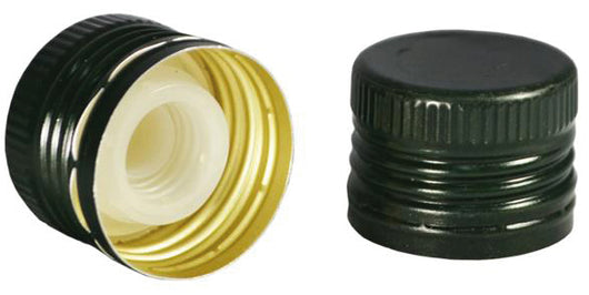 TAPPO IN ALLUMINIO CON VERSATORE PER BOTTIGLIA OLIO mm. 31,5x24 col.verde 100.00 pz