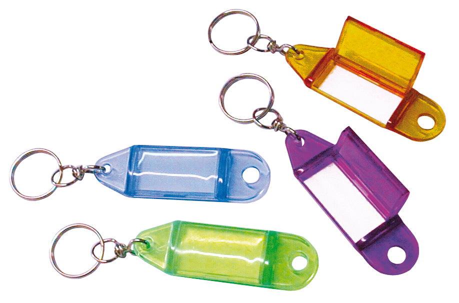 TARGHETTA PORTACHIAVI TRASPARENTE 100 PZ.  col.Assortiti