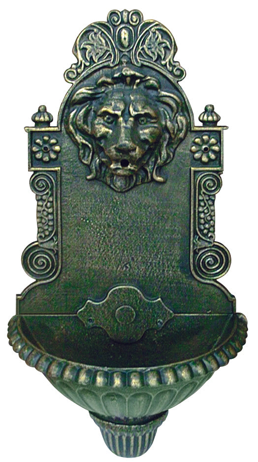 Tata Linda FONTANA IN GHISA LEONE ANTICHIZZATA CON RUBINETTO col. Verde