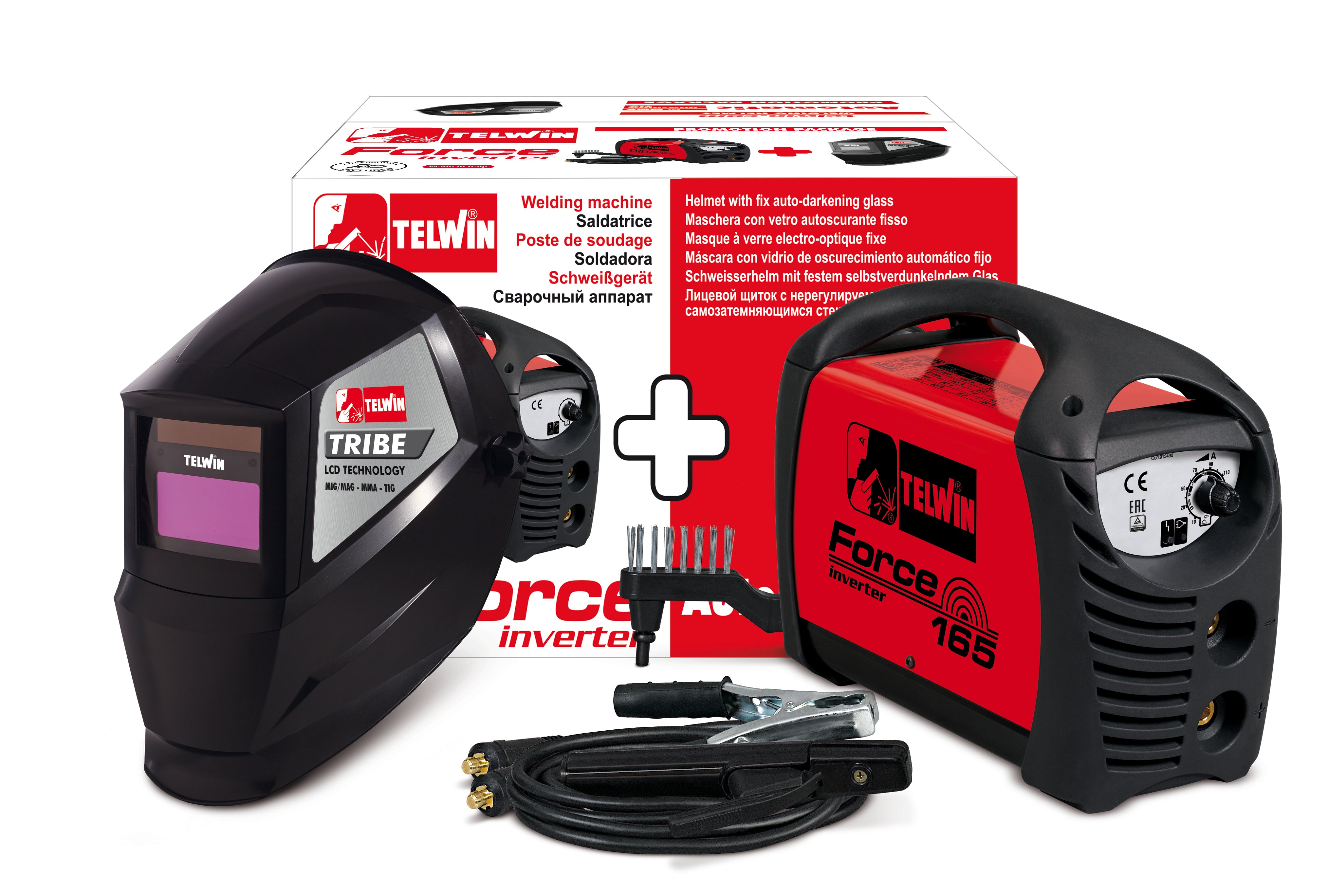 Telwin SALDATRICE AD INVERTER FORCE 165  4,1 Kw - 150 Amp ACCESSORI+ MASCHERA