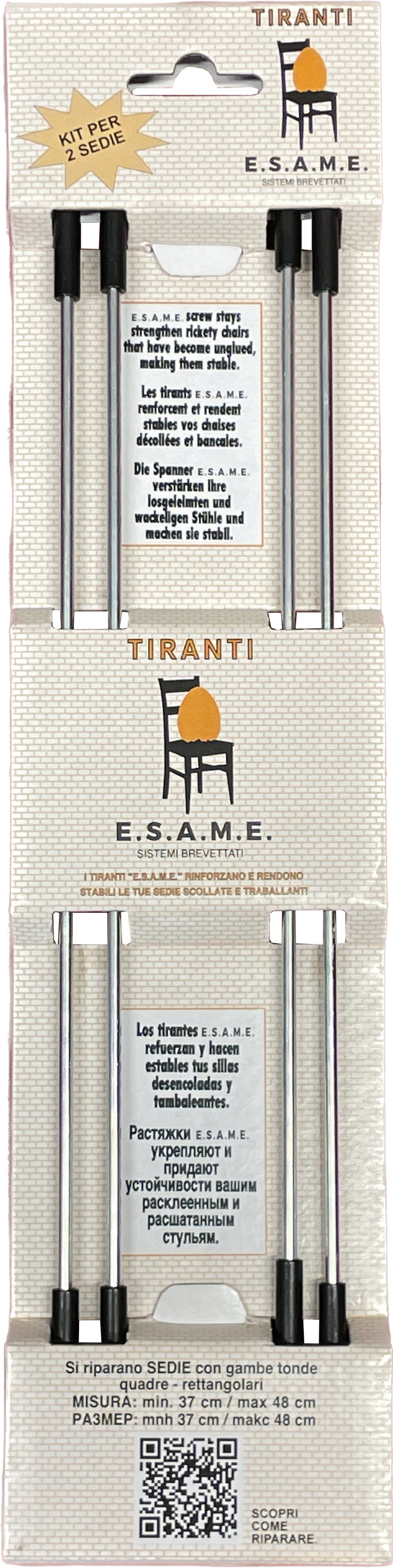 TIRANTINI PER SEDIE cm. 37÷48  4 pz.