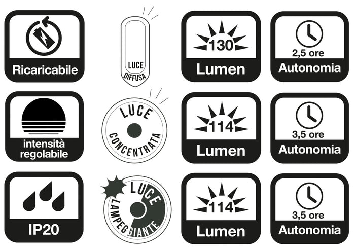 TORCIA RICARICABILE LUMUS DOPPIA FONTE LUMINOSA Ø cm. 8,5x20,2 h