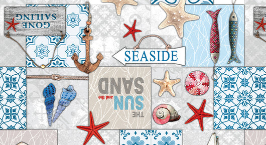 TOVAGLIATO IN PVC FANTASTIK MARINA MARE 1038-1  Rotolo cm.140 (H) x 20 mt (L)