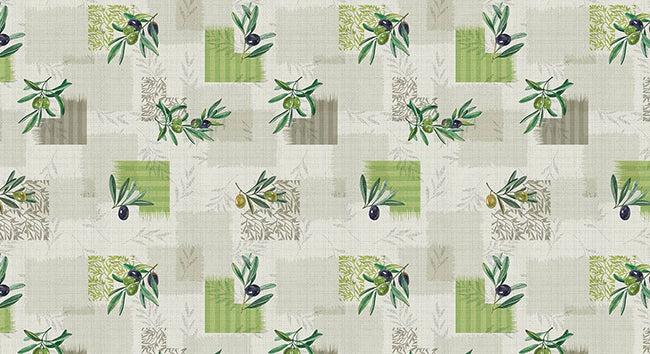 TOVAGLIATO IN PVC FANTASTIK OLIVE 1161-1  Rotolo cm.140 (H) x 20 mt (L)