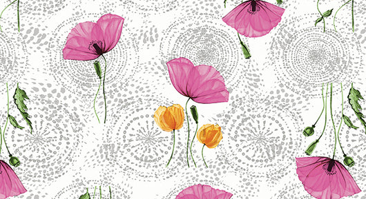 TOVAGLIATO IN PVC FANTASTIK FIORI 1226-2  Rotolo cm.140 (H) x 20 mt (L)