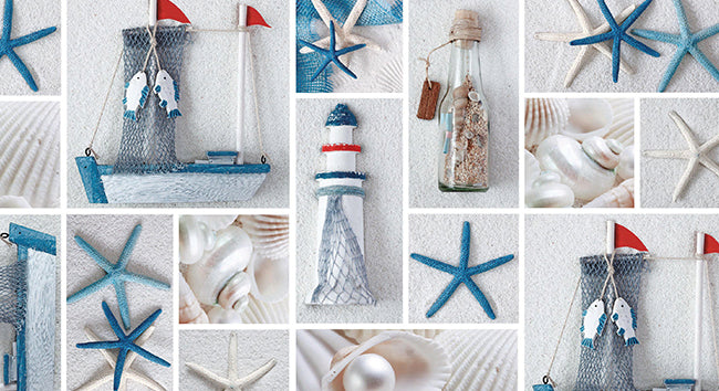 TOVAGLIATO IN PVC FANTASTIK FARO MARE 708-1  Rotolo cm.140 (H) x 20 mt (L)