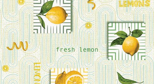 TOVAGLIATO IN PVC FANTASTIK LIMONI C145-1 Rotolo cm.140 (H) x 20 mt (L)