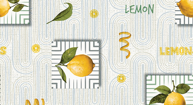 TOVAGLIATO IN PVC FANTASTIK LIMONI C145-2 Rotolo cm.140 (H) x 20 mt (L)