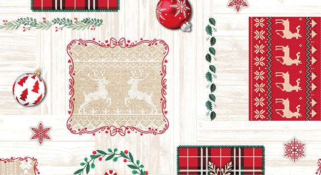 TOVAGLIATO IN PVC FANTASTIK LINEA NATALIZIA 1204-1  Rotolo cm.140 (H) x 20 mt (L)