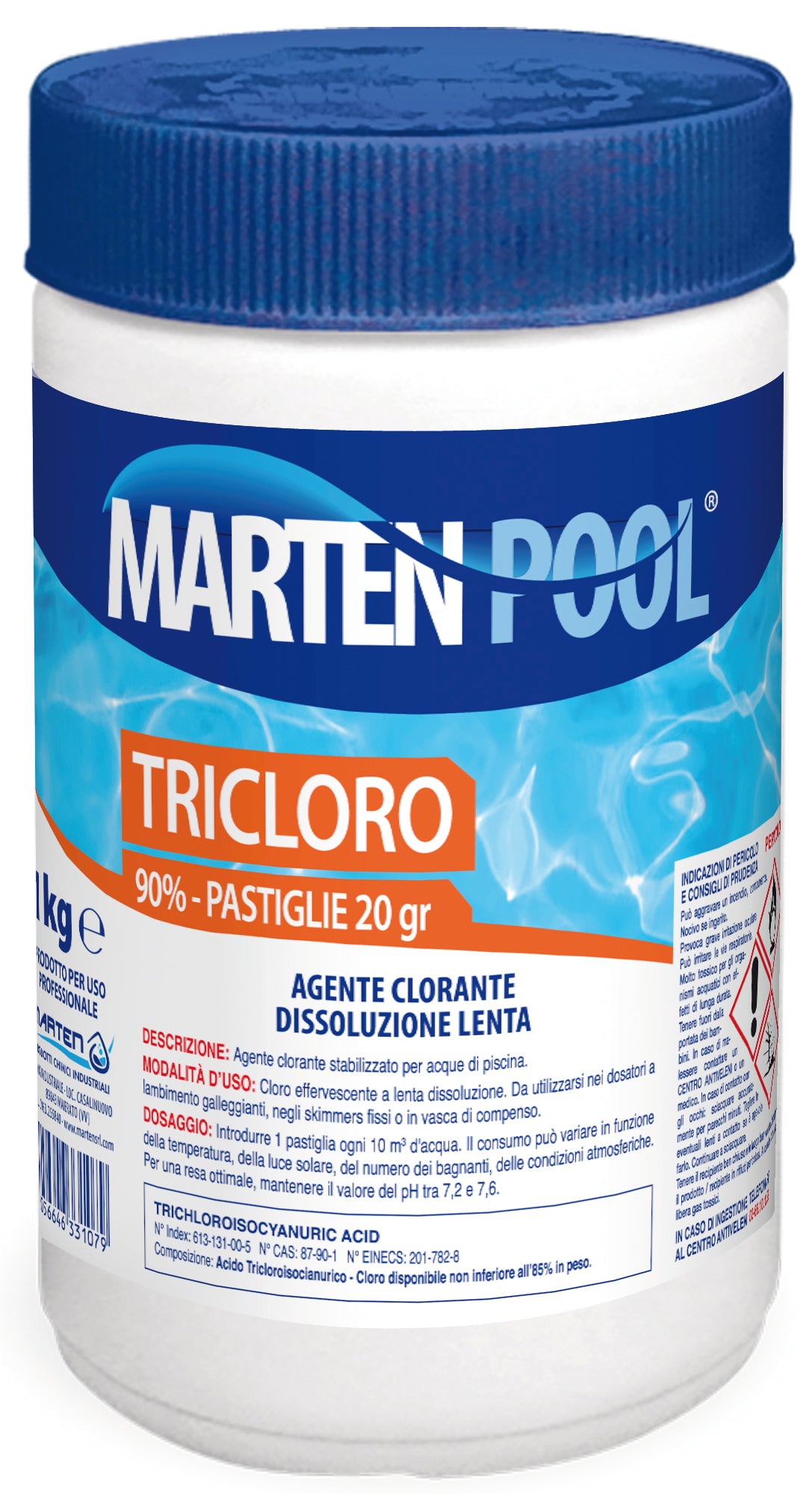 TRICLORO IN PASTIGLIE 20 GR.  kg. 1 12.00 pz