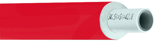 TUBO MULTISTRATO spessore alluminio mm. 0,20 mis. 16x2,0 colore rosso 50.00 metri