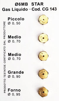 UGELLI PER CUCINA GPL kit 5 pezzi 5.00 confezioni