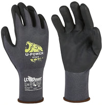 U-Power GUANTI DA LAVORO FLEX IN NYLON/NITRILE Col. Grigio/Nero  tg. 9 12.00 paia
